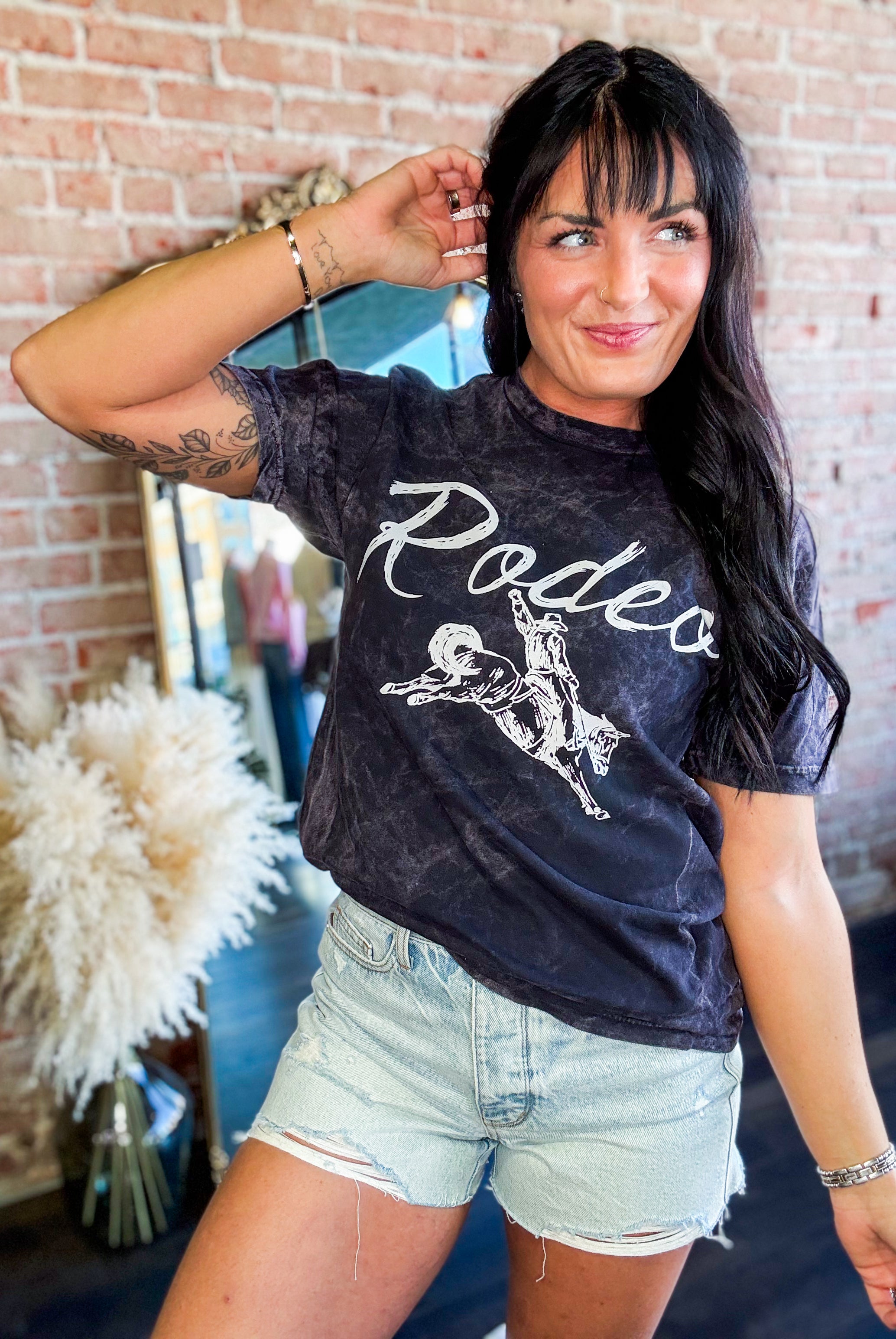 acid wash rodeo graphic tee