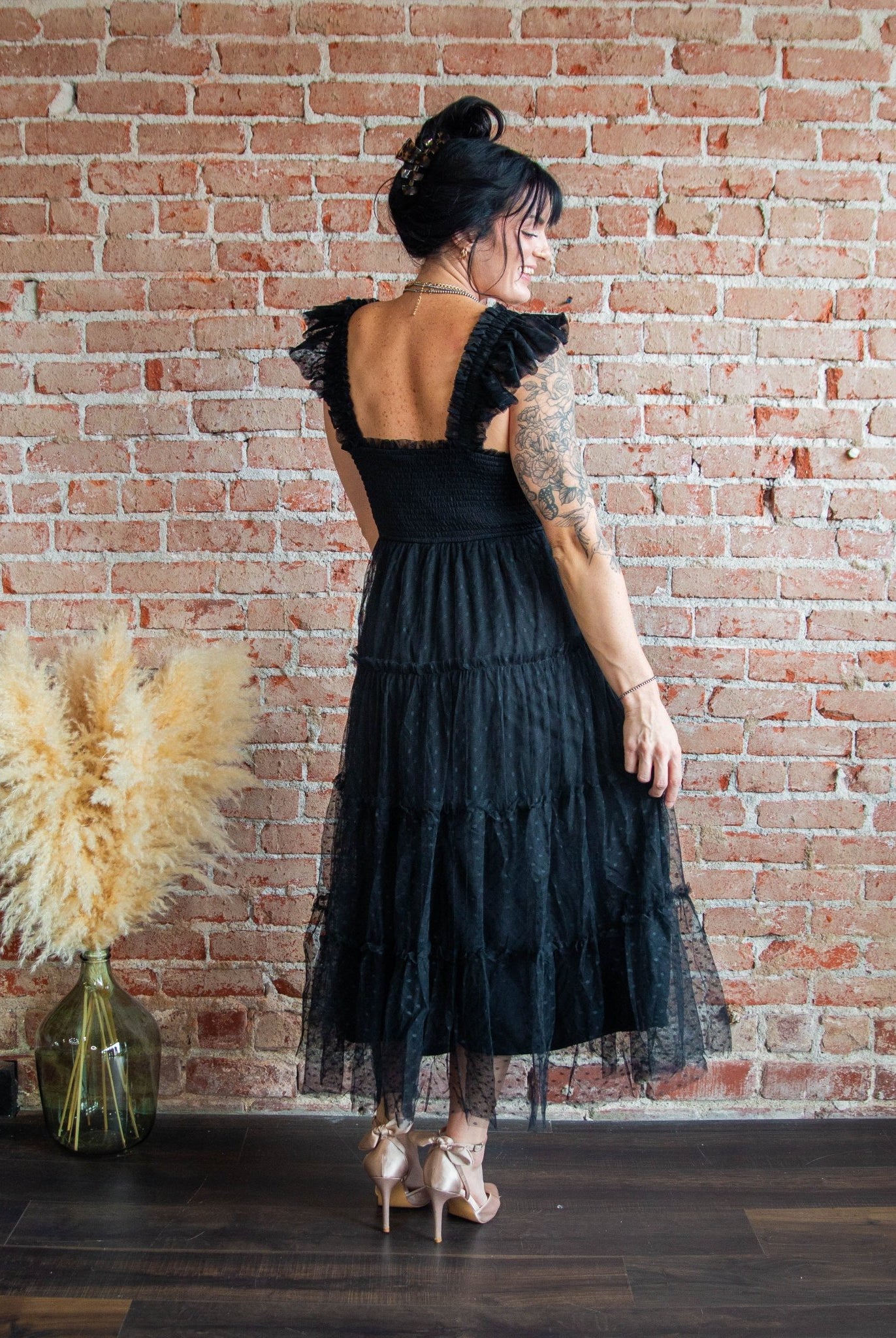 Black Smocked Tiered Midi Dress - Southern Chic Tees & Boutique