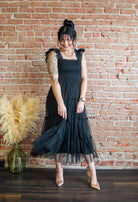 Black Smocked Tiered Midi Dress - Southern Chic Tees & Boutique