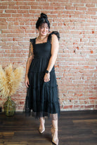 Black Smocked Tiered Midi Dress - Southern Chic Tees & Boutique
