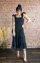 Black Smocked Tiered Midi Dress - Southern Chic Tees & Boutique