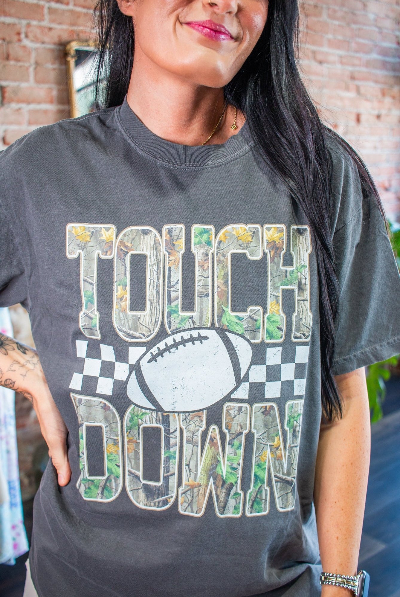 Camo Touchdown Graphic Tee - Southern Chic Tees & Boutique