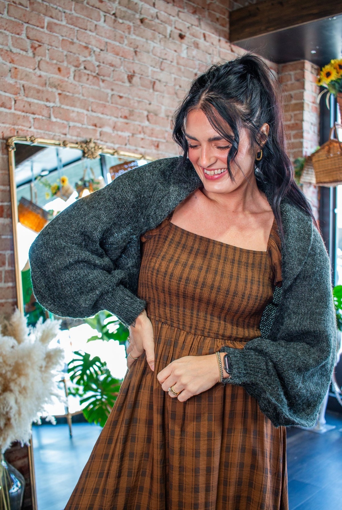 Charcoal Knit Bolero Cardigan - Southern Chic Tees & Boutique