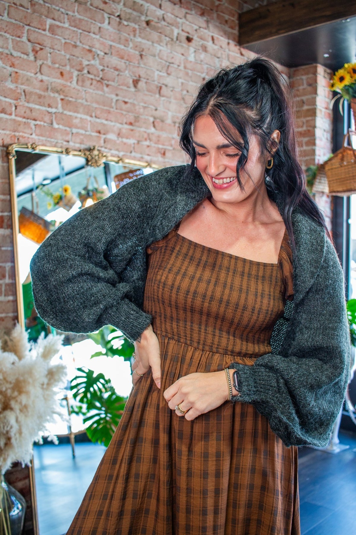 Charcoal Knit Bolero Cardigan - Southern Chic Tees & Boutique