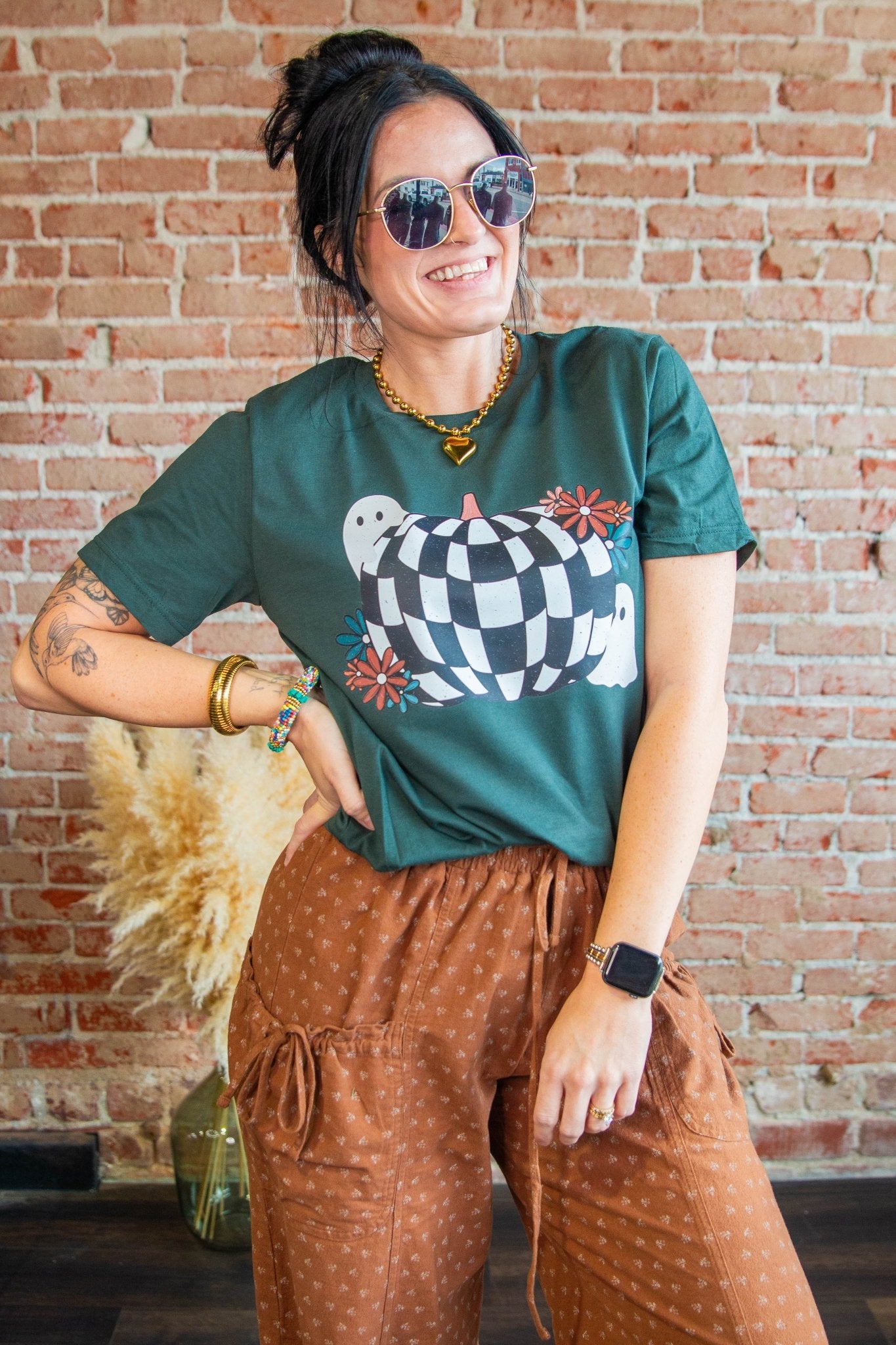 Checkered Pumpkin Graphic Tee - Southern Chic Tees & Boutique