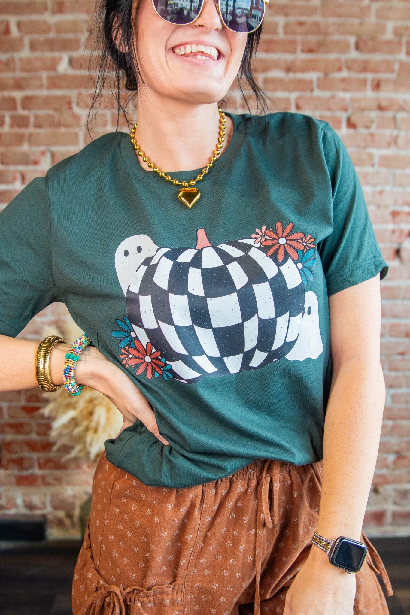Checkered Pumpkin Graphic Tee - Southern Chic Tees & Boutique