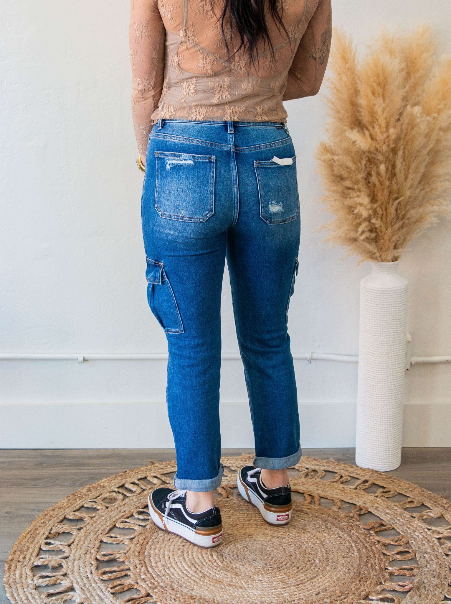 Clara High Rise Cargo Risen Jean - Southern Chic Tees & Boutique