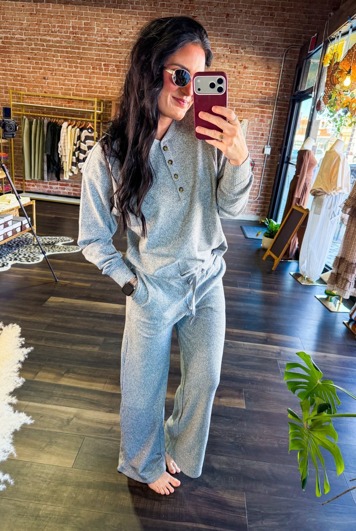Cloud Soft Brushed Waffle Henley - Southern Chic Tees & Boutique