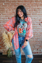 Coral Mineral Wash Plaid Flannel - Southern Chic Tees & Boutique