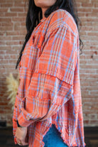 Coral Mineral Wash Plaid Flannel - Southern Chic Tees & Boutique