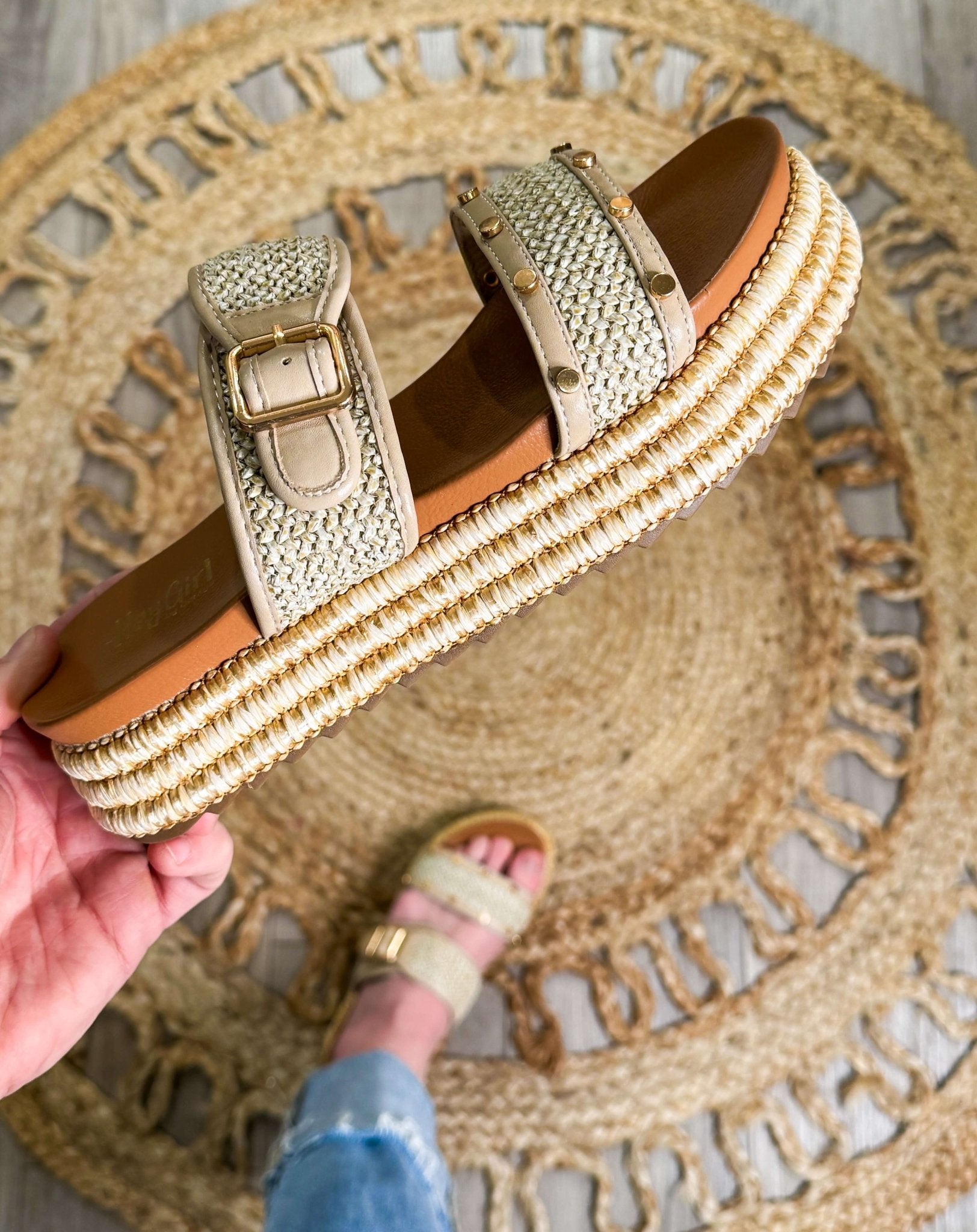 Corky's Walk of Shame Platform Natural Raffia Sandal - Southern Chic Tees & Boutique