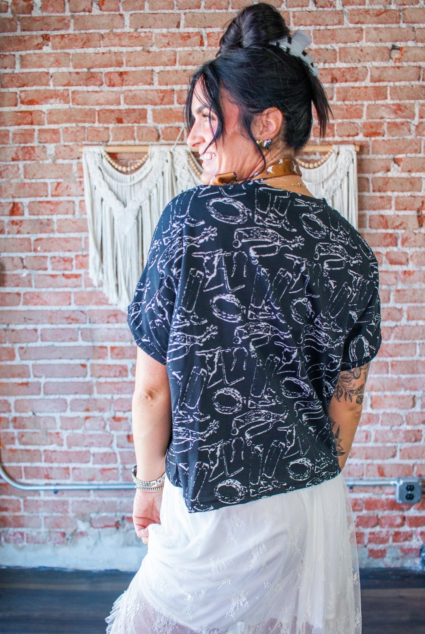 COWBOY CONSTELLATIONS: Custom Textured Burnout Crop Top - Southern Chic Tees & Boutique