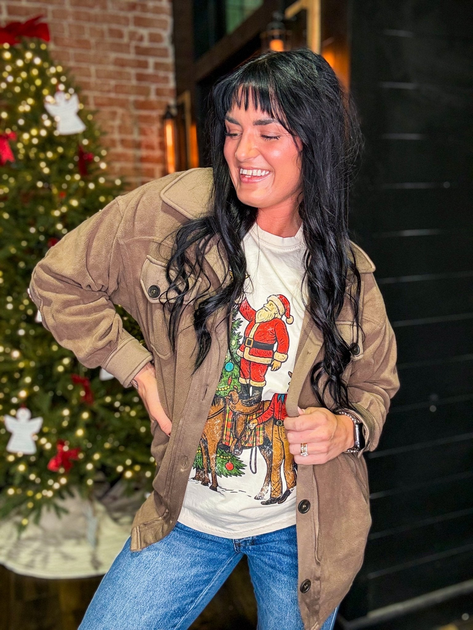 Cowboy Santa Graphic Tee - Southern Chic Tees & Boutique