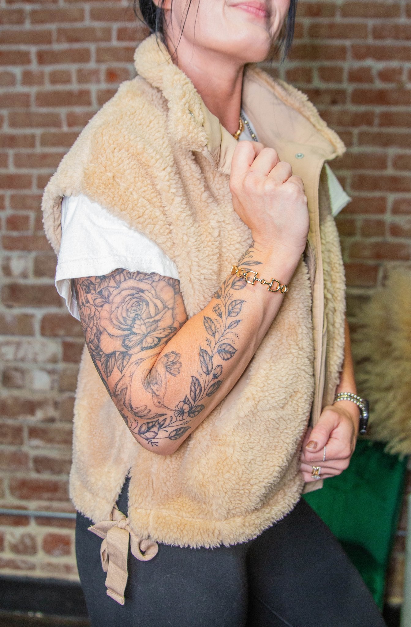 Cozy Mock Neck Sherpa Vest Jacket | Beige - Southern Chic Tees & Boutique