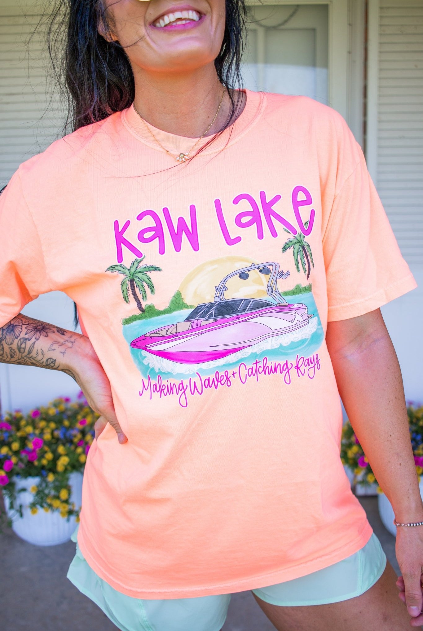 Custom Lake Neon Graphic Tee - Southern Chic Tees & Boutique