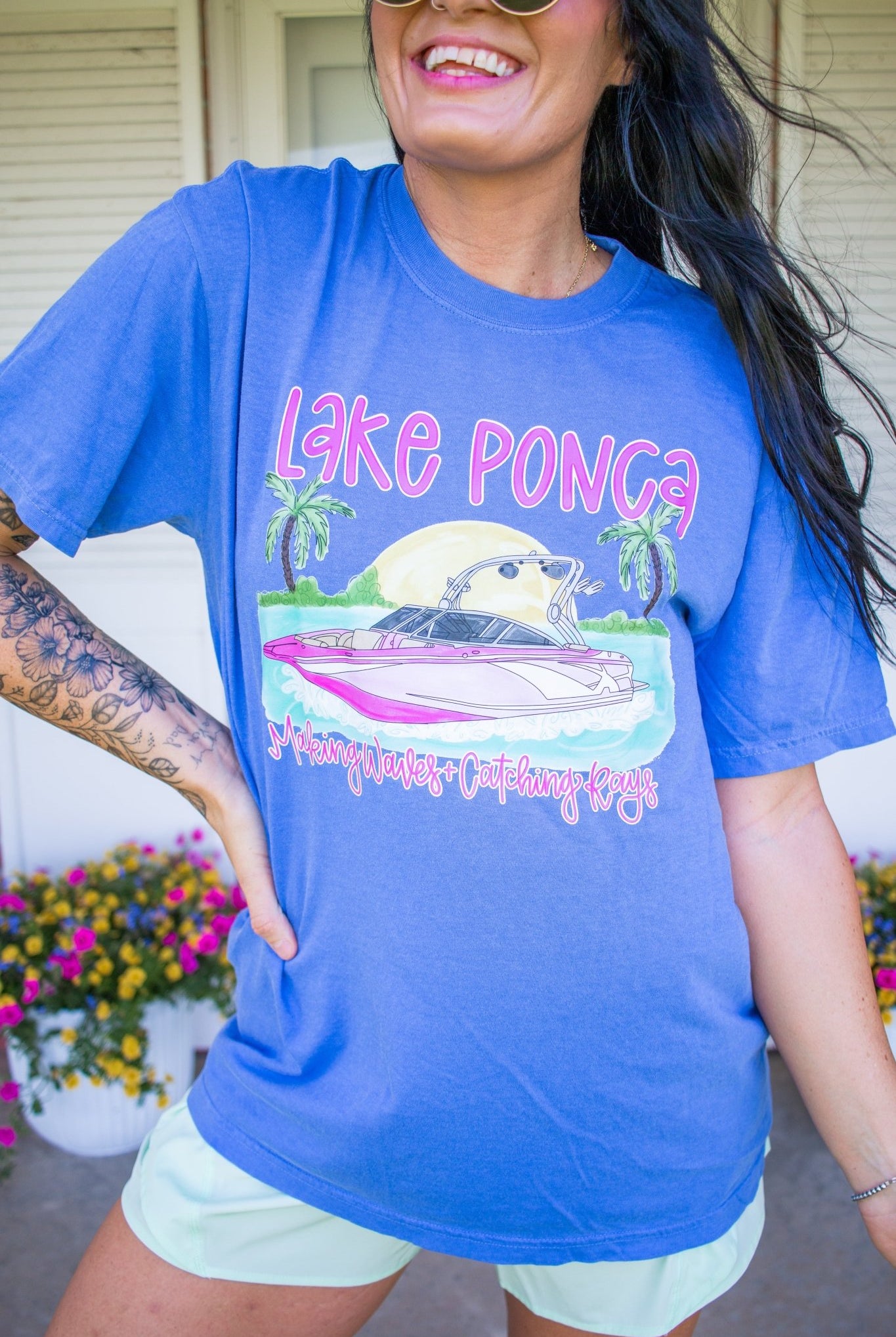 Custom Lake Neon Graphic Tee - Southern Chic Tees & Boutique