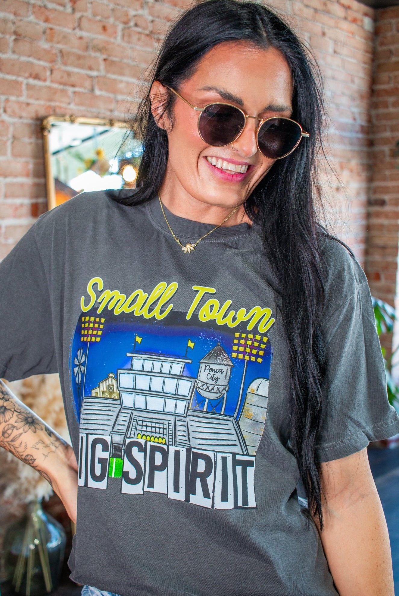 Custom Small Town Big Spirit Tee | Personalized Hometown Graphic Shirt - Southern Chic Tees & Boutique