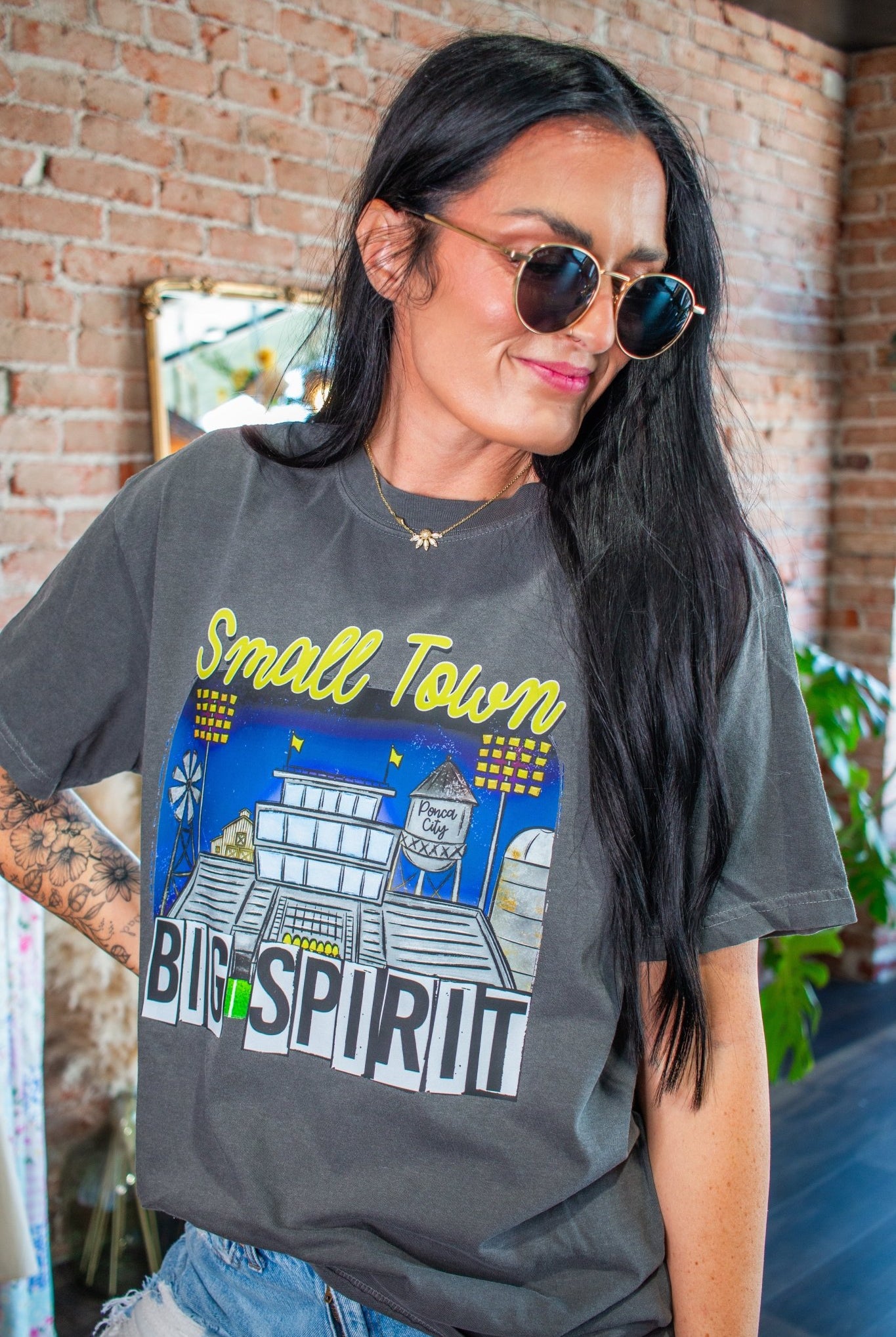 Custom Small Town Big Spirit Tee | Personalized Hometown Graphic Shirt - Southern Chic Tees & Boutique
