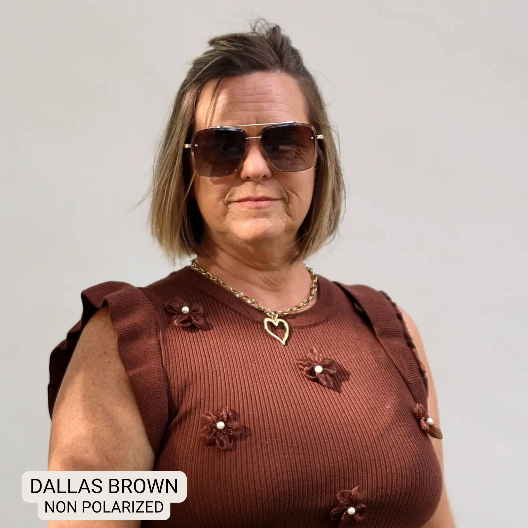 Dallas - Women's Modern Aviator Sunglasses : Brown - Southern Chic Tees & Boutique