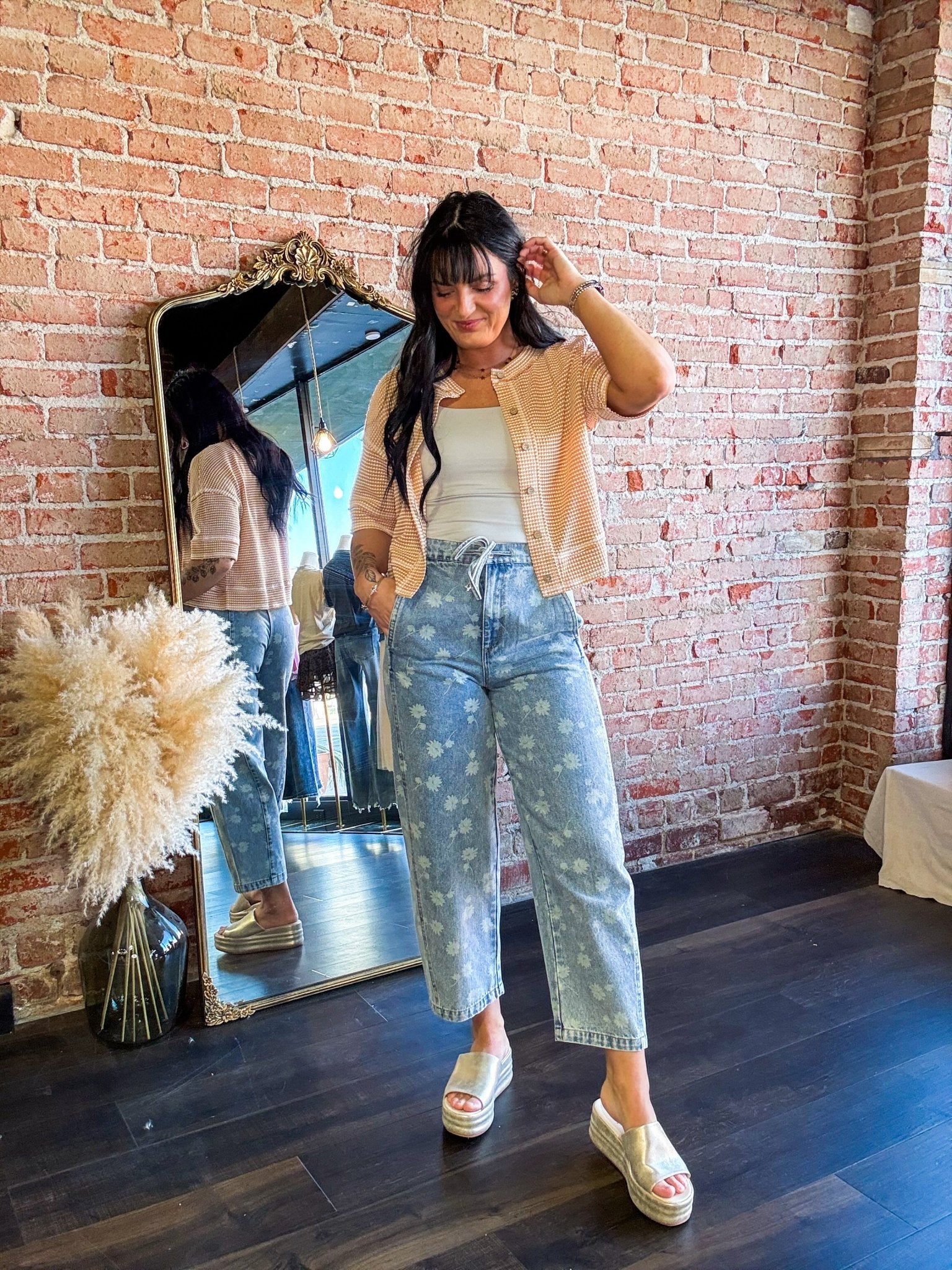 Dandelion Washed Jeans - Southern Chic Tees & Boutique