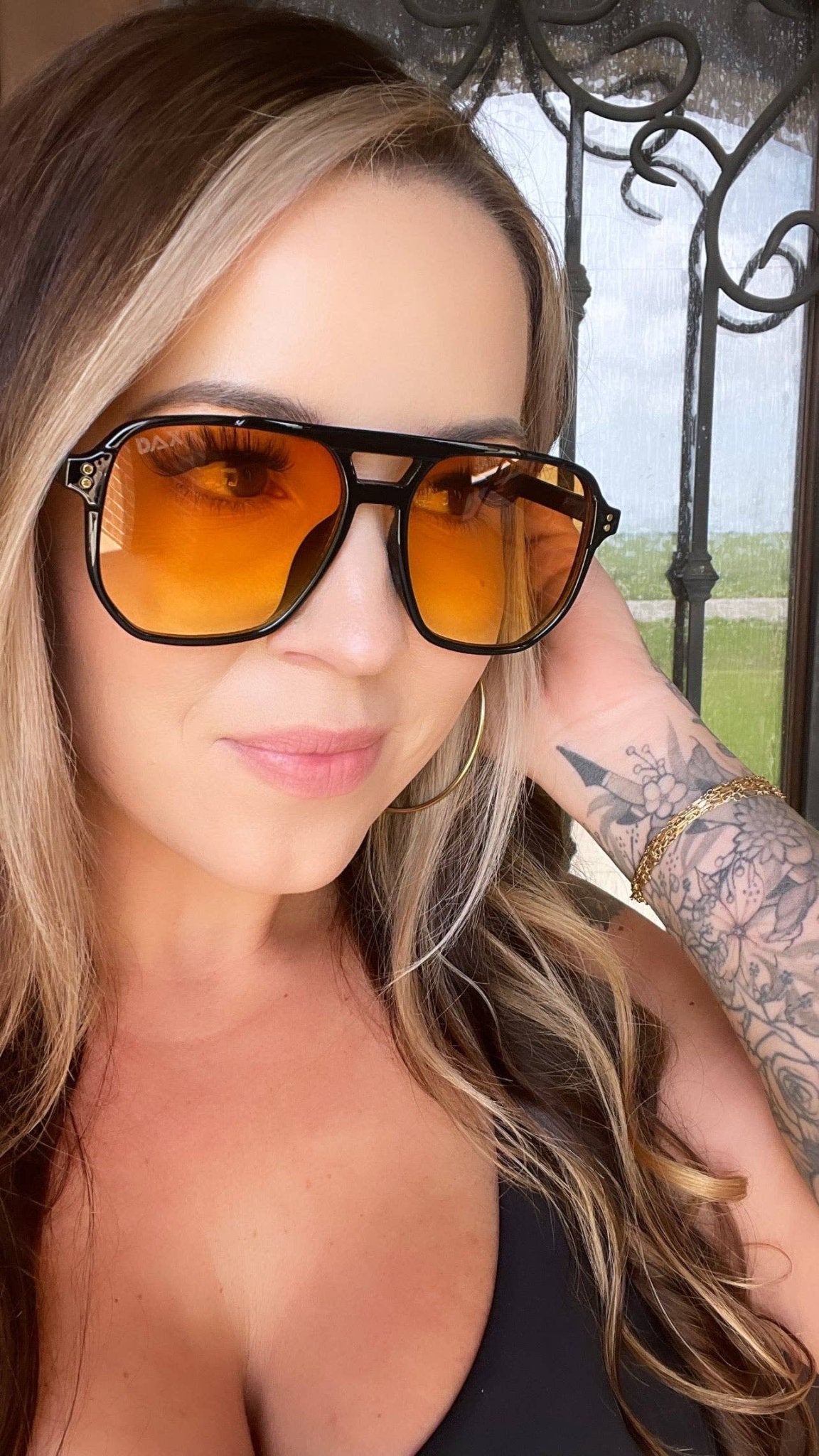 DAX Skye - Unisex Oversized Aviator: Amber - Southern Chic Tees & Boutique