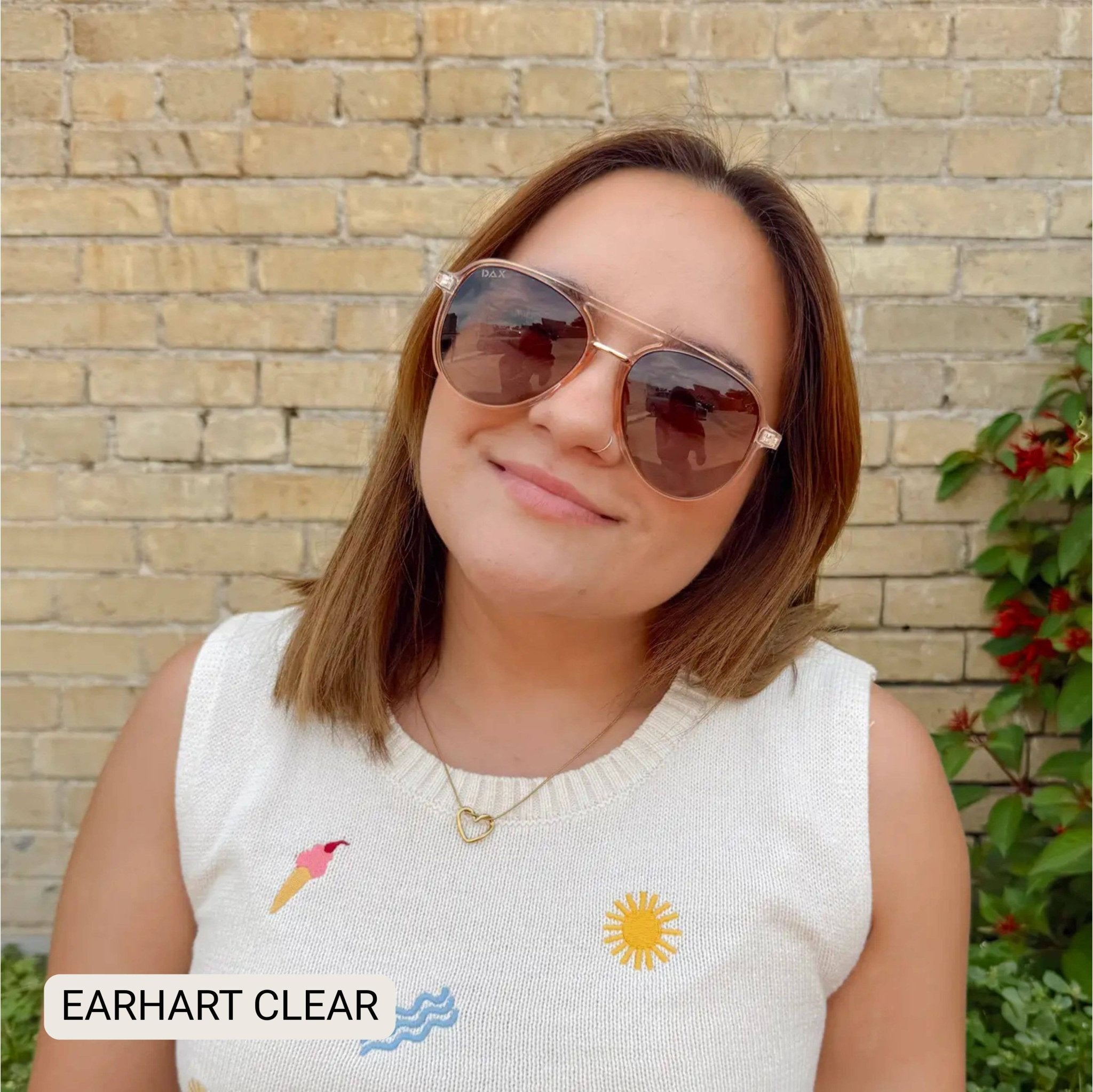Dax Sunglasses Earhart Aviators: Clear - Southern Chic Tees & Boutique