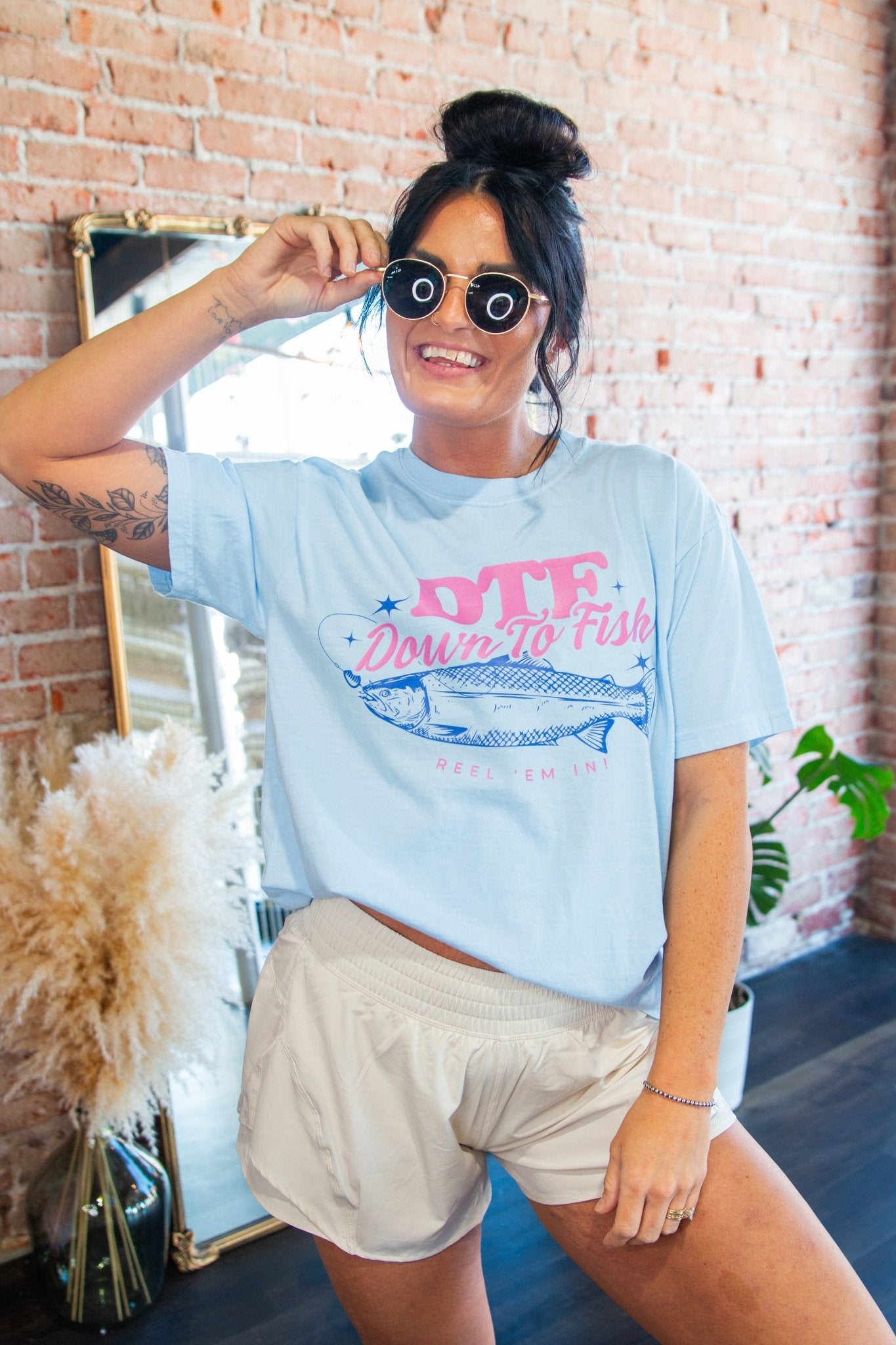 DTF Down To Fish Comfort Colors Graphic Tee - Southern Chic Tees & Boutique