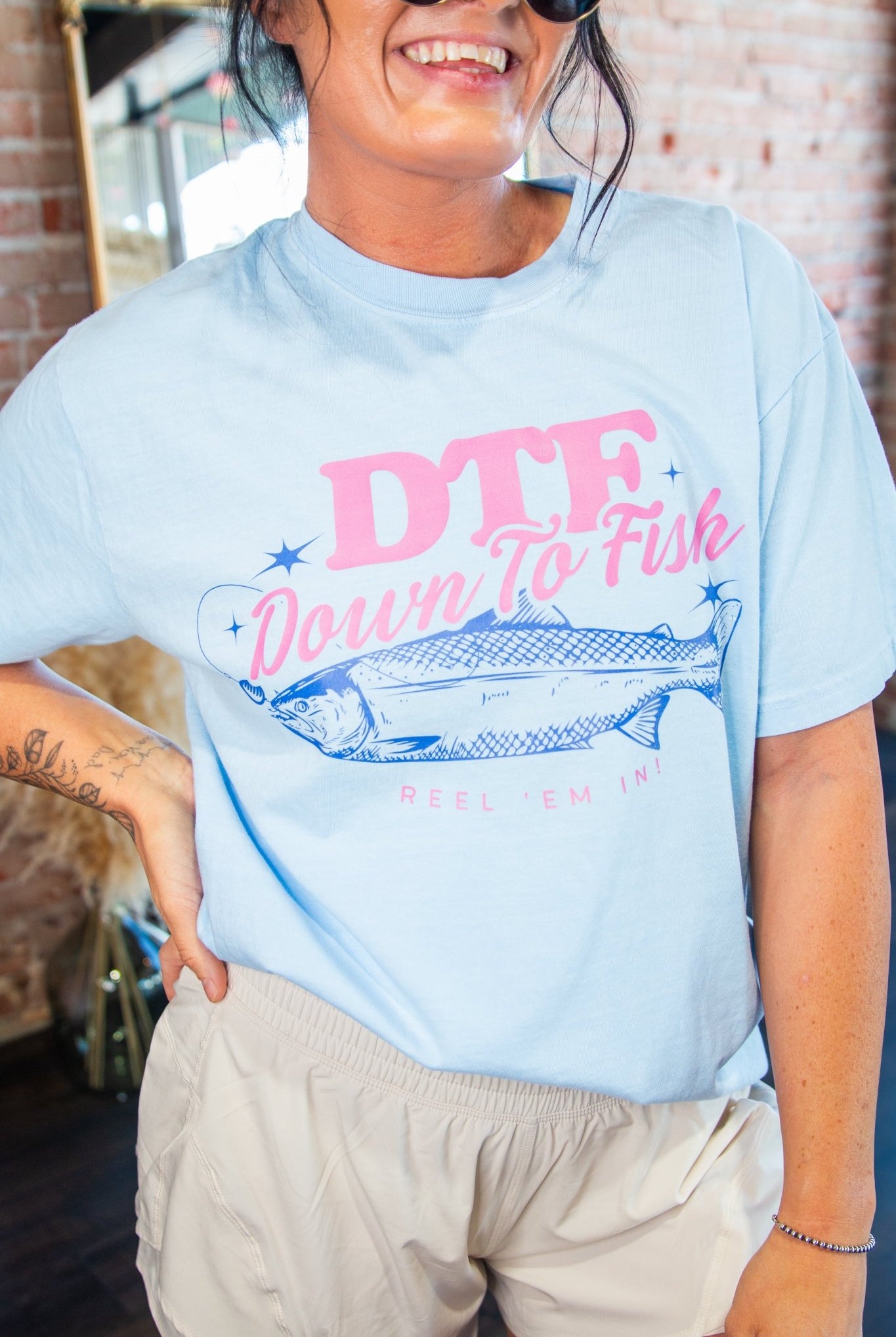 DTF Down To Fish Comfort Colors Graphic Tee - Southern Chic Tees & Boutique