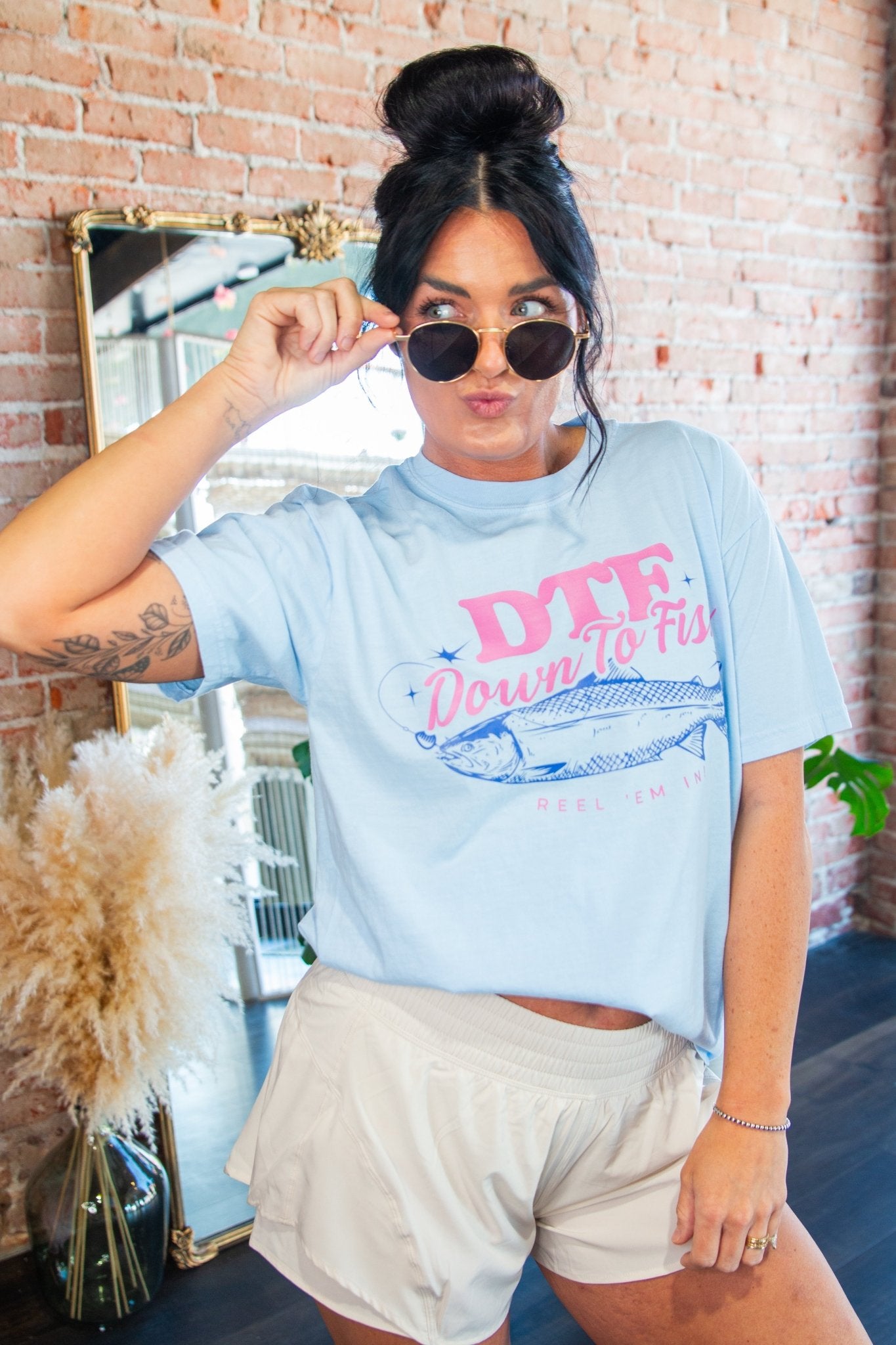 DTF Down To Fish Comfort Colors Graphic Tee - Southern Chic Tees & Boutique