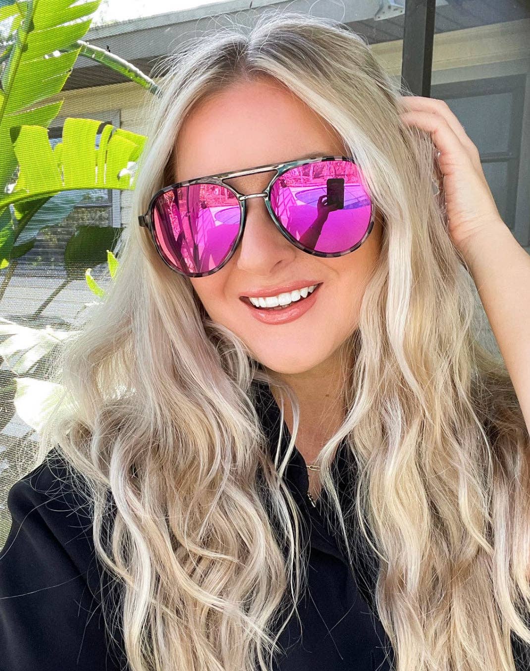 Earhart Sunglasses: Hot pink - Southern Chic Tees & Boutique