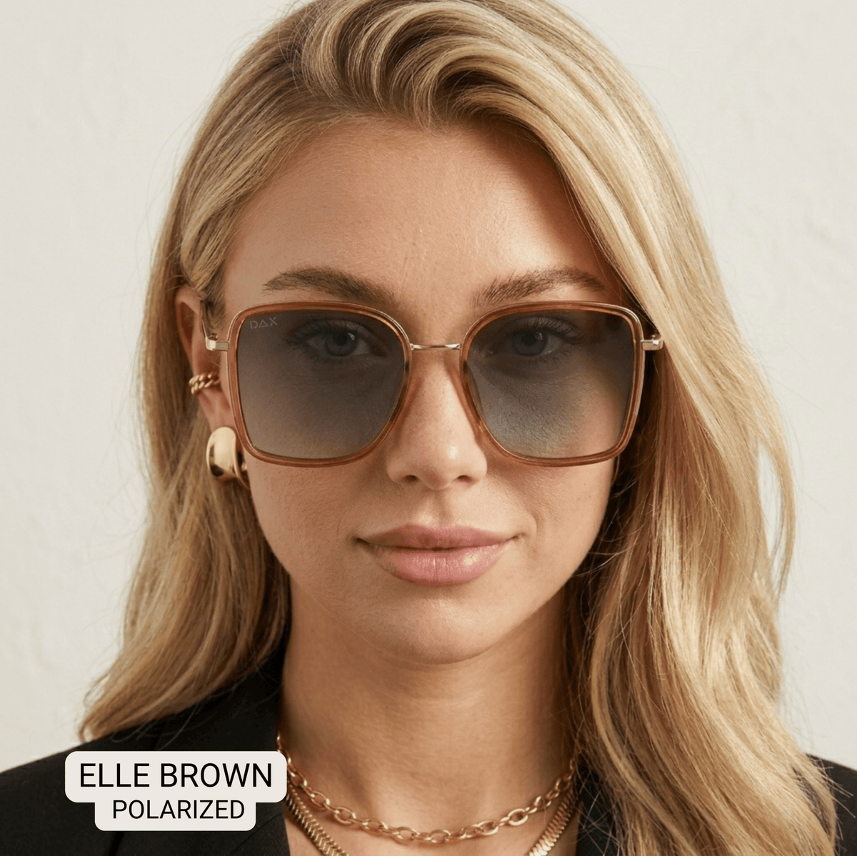 Elle - Women's Polarized Oversized Sunglasses: Brown - Southern Chic Tees & Boutique