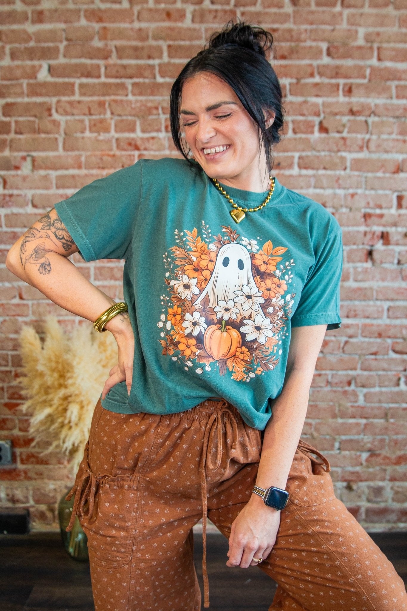 Floral Ghost Graphic Tee - Southern Chic Tees & Boutique