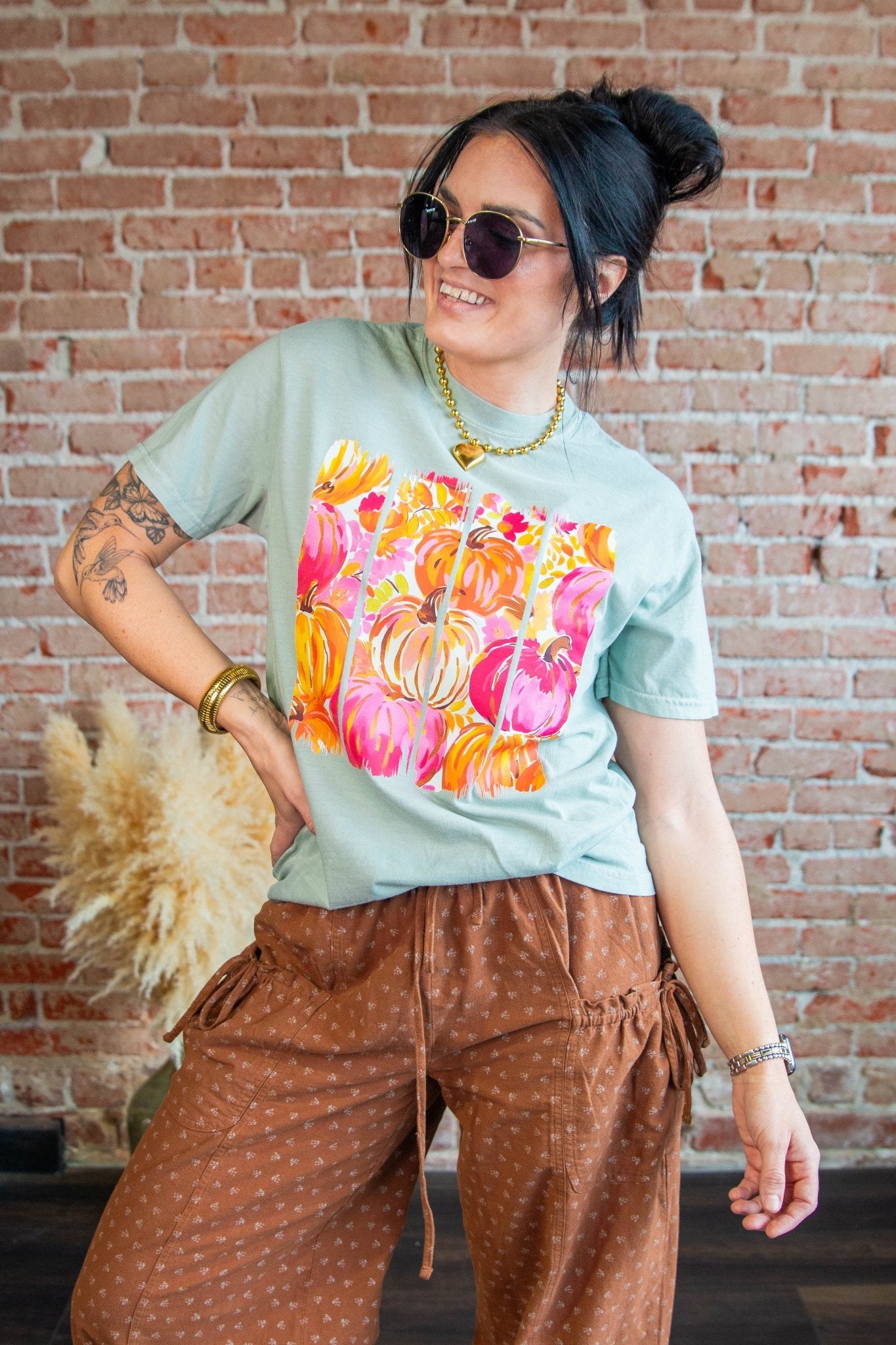 Floral Pumpkin Graphic Tee - Southern Chic Tees & Boutique