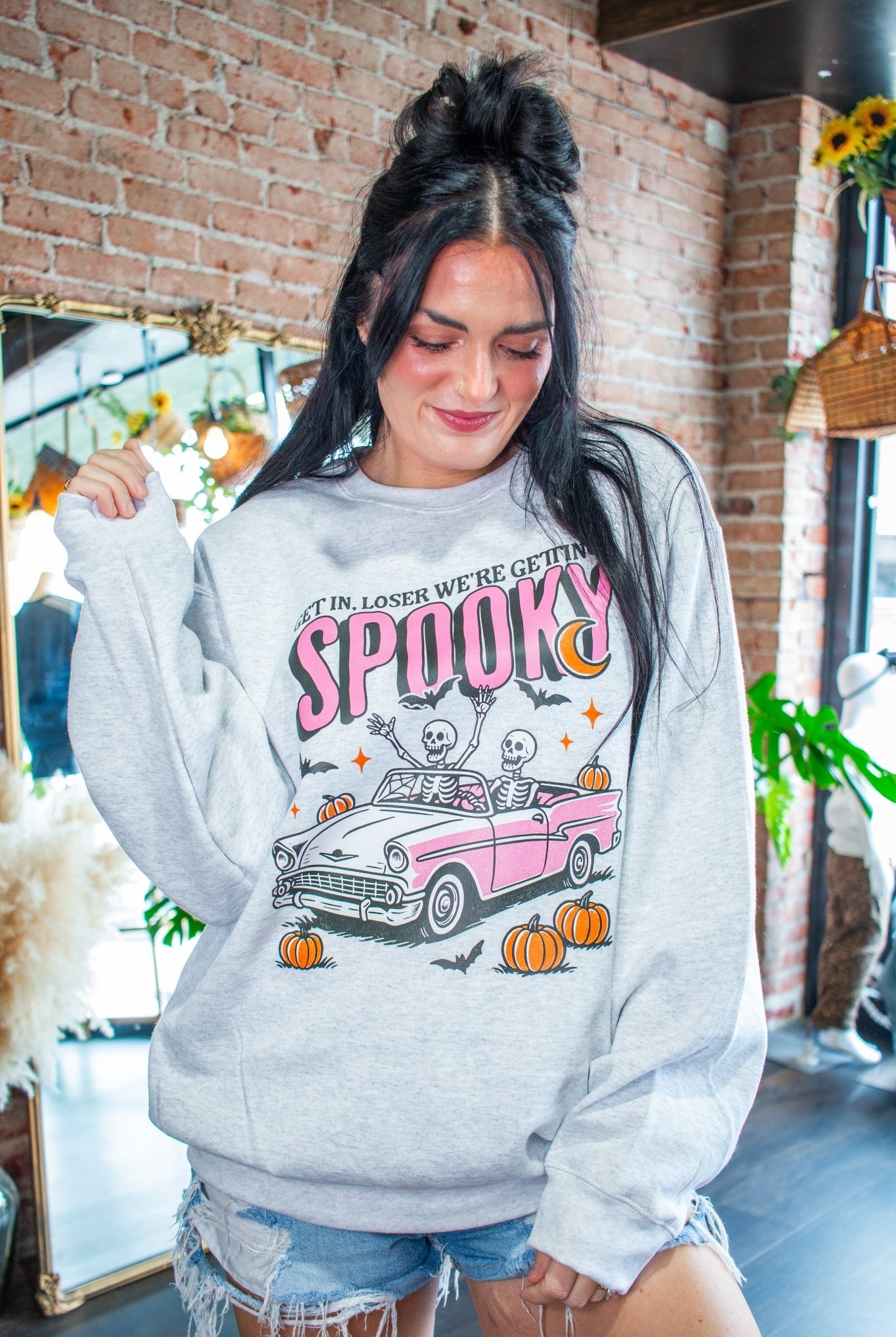Get In Loser, We're Getting Spooky Retro Graphic Sweatshirt - Southern Chic Tees & Boutique