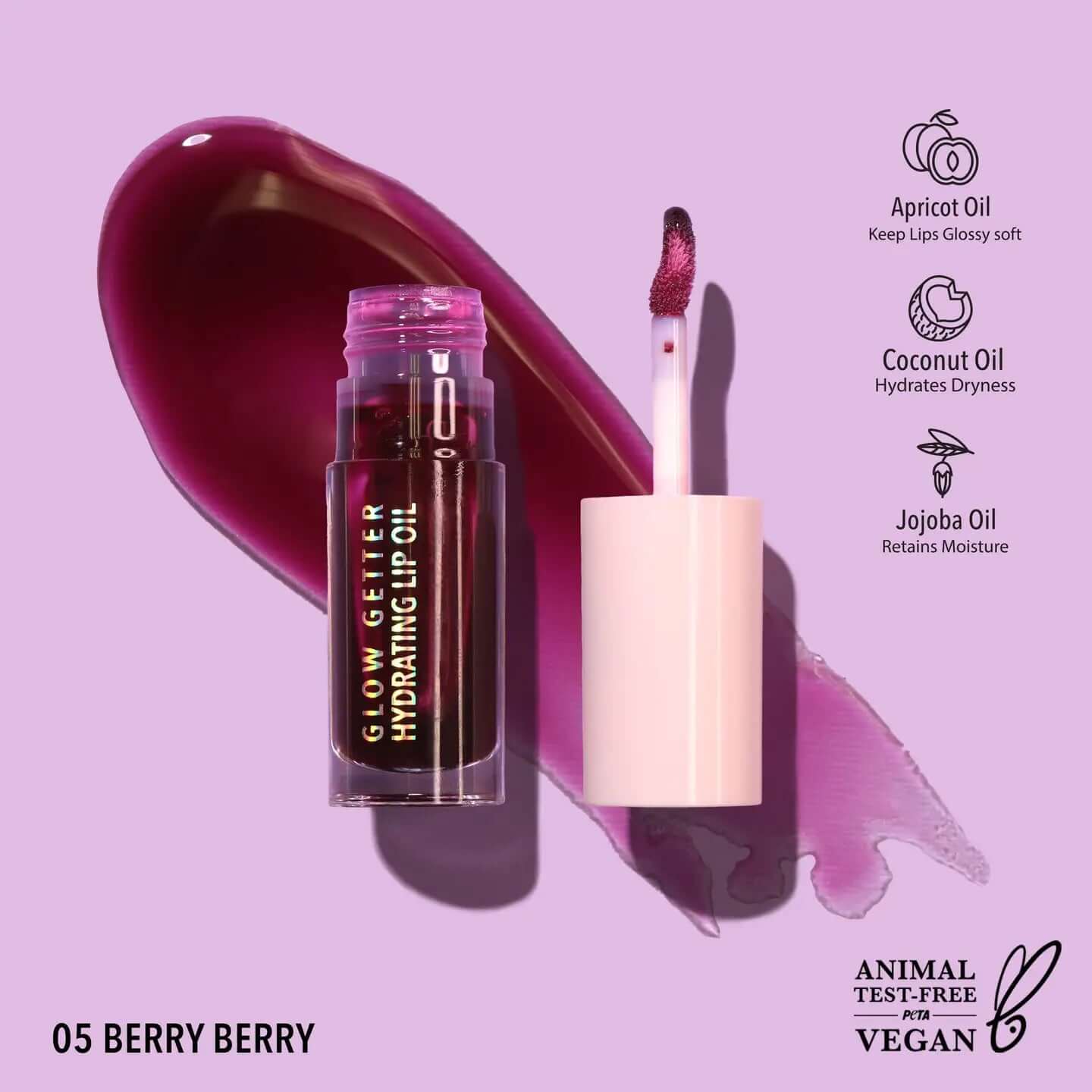 Glow Getter Hydrating Lip Oil - Berry Berry - Southern Chic Tees & Boutique