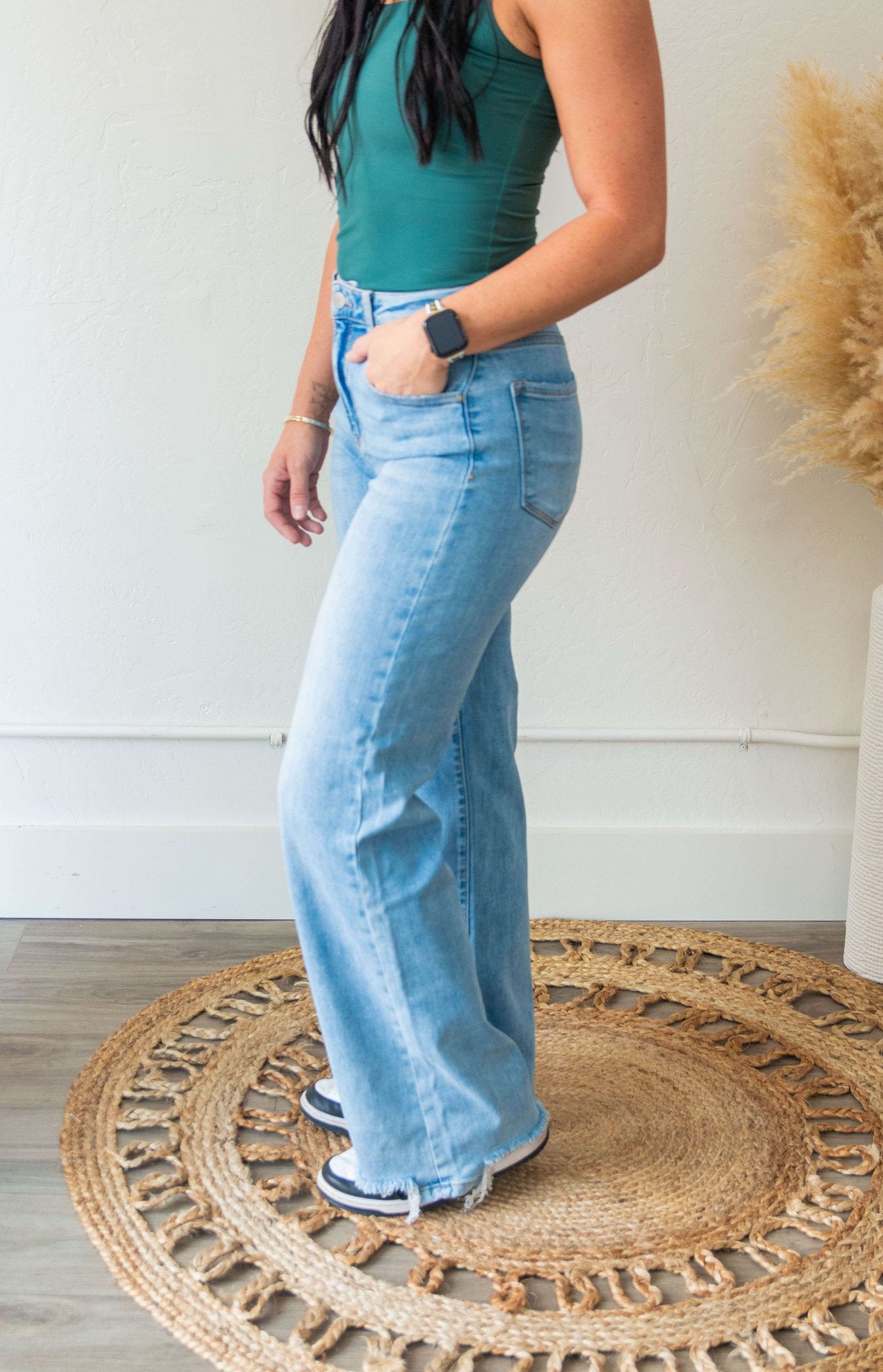 Hazel High Rise Wide Leg Risen Jean - Southern Chic Tees & Boutique