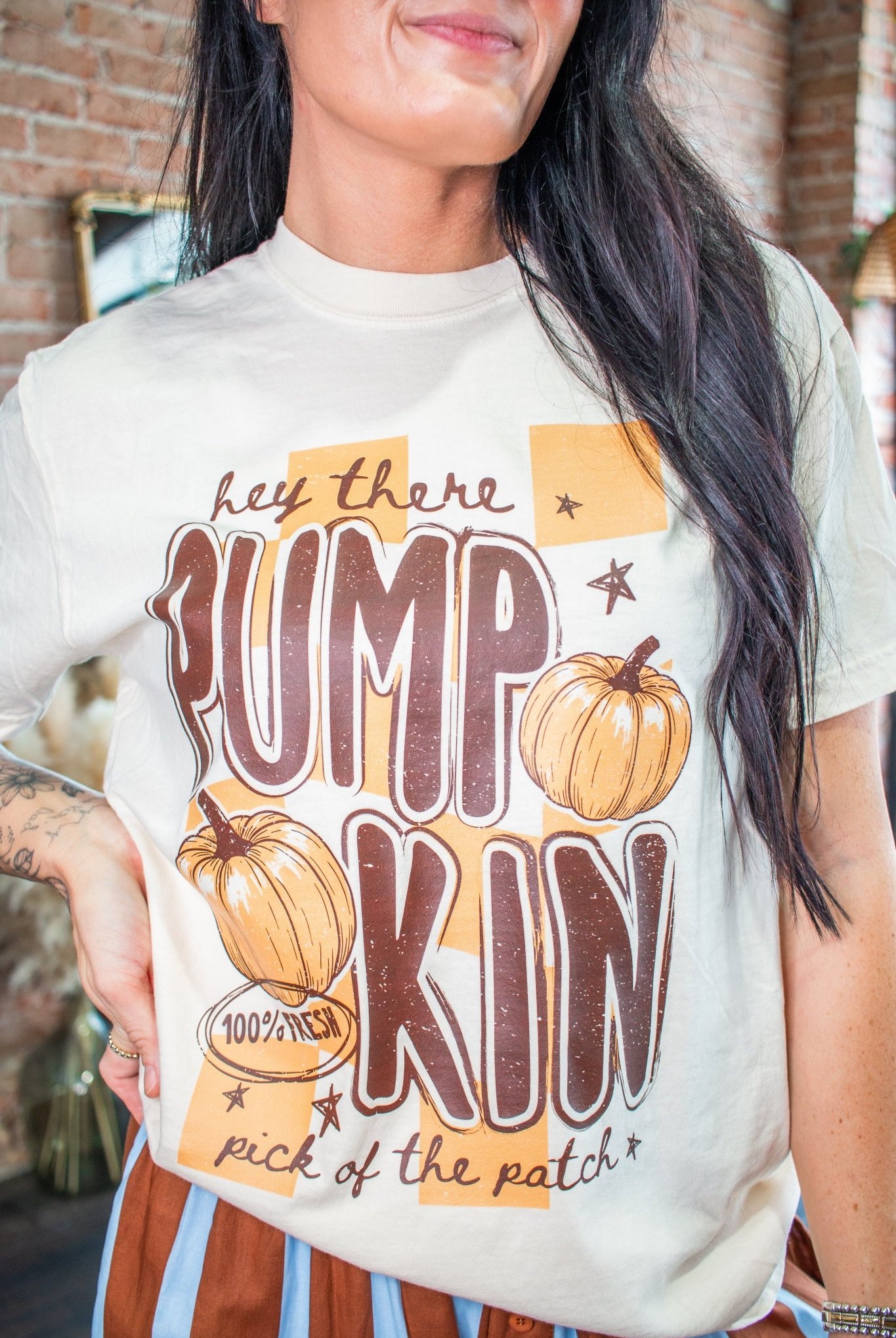 Hey There Pumpkin Retro Graphic Tee - Southern Chic Tees & Boutique