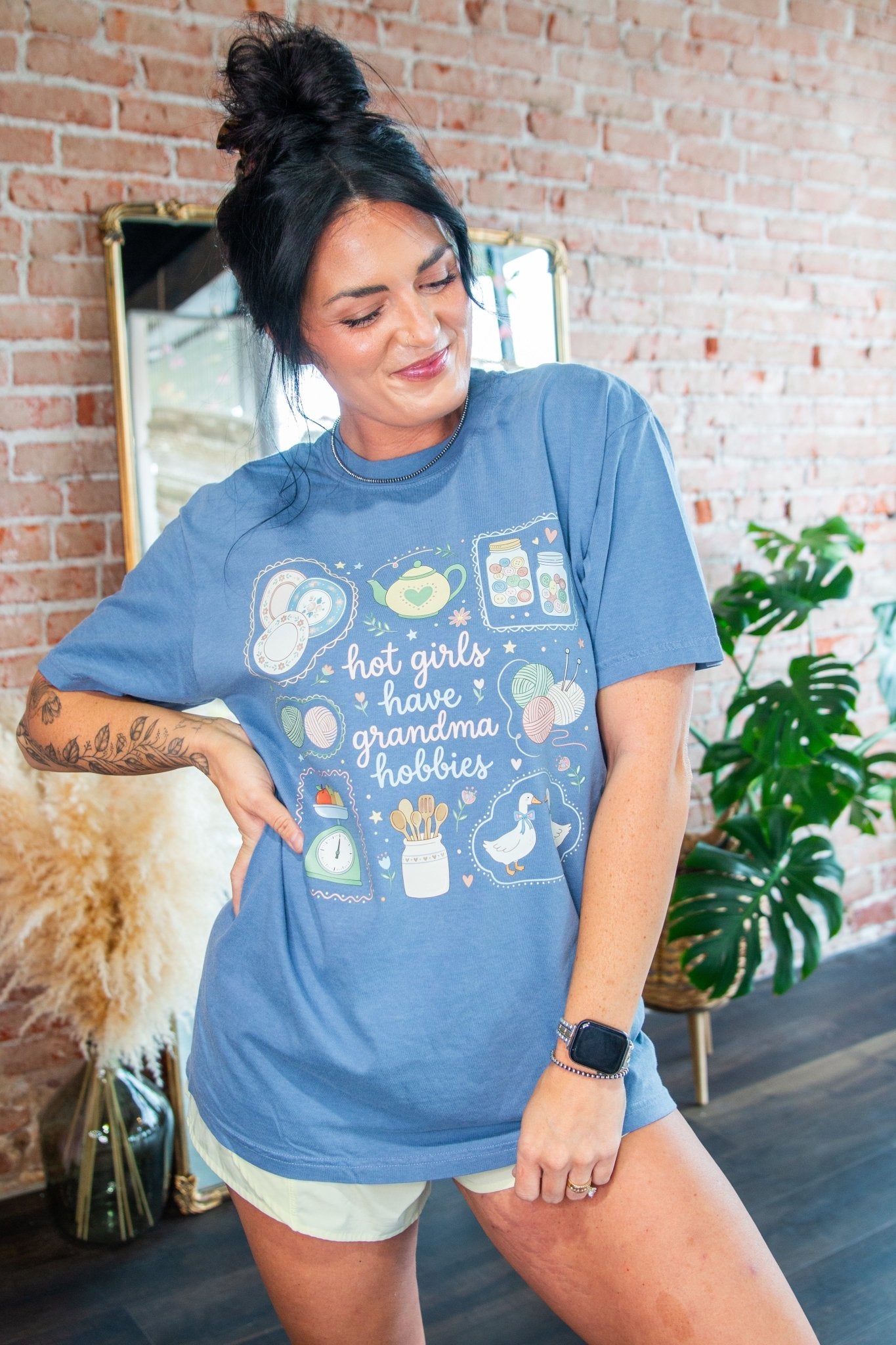 Hot Girls Have Grandma Hobbies Comfort Colors Tee | Cozy Aesthetic Graphic Shirt - Southern Chic Tees & Boutique