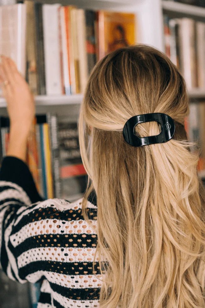 Jet Black Flat Round Teleties Clip - Southern Chic Tees & Boutique