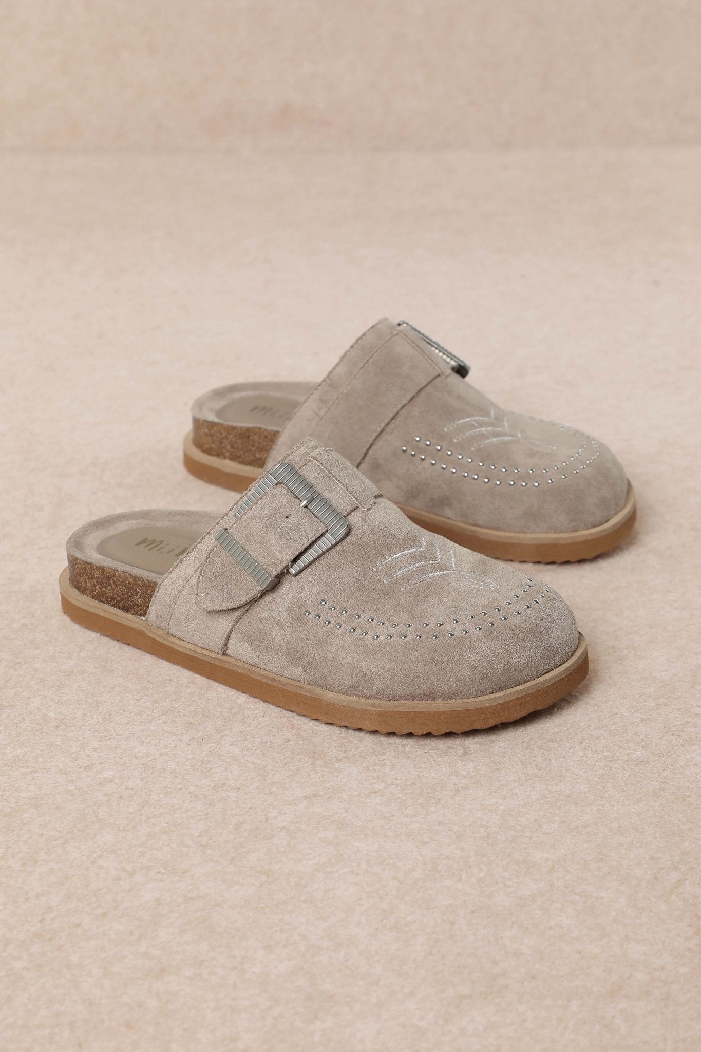 Josephine Studded Mules | Grey - Southern Chic Tees & Boutique