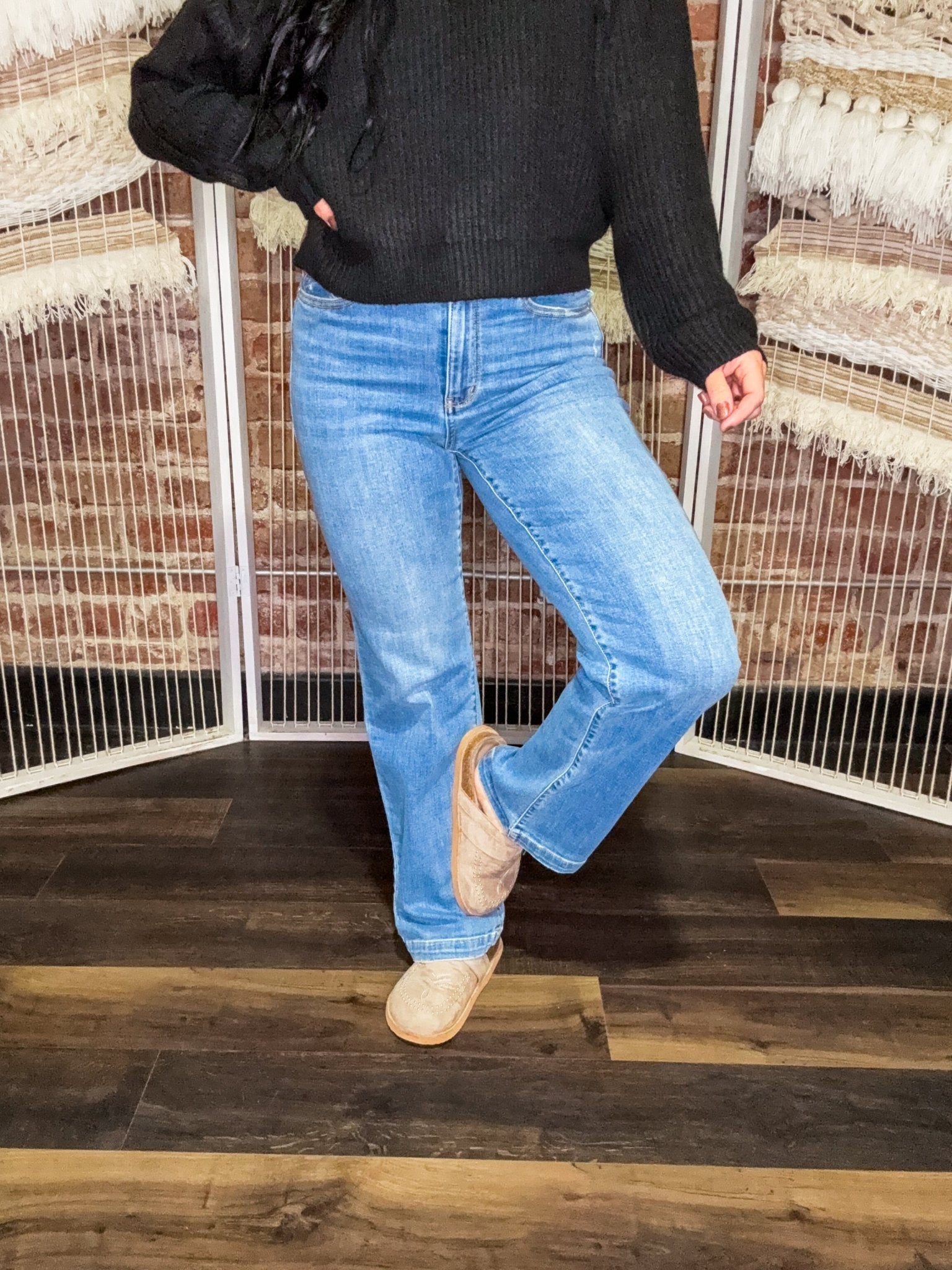 Judy Blue HW Trouser Straight Jean - Southern Chic Tees & Boutique