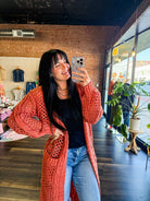 Kandias Knit Cardigan | Rusty Orange - Southern Chic Tees & Boutique