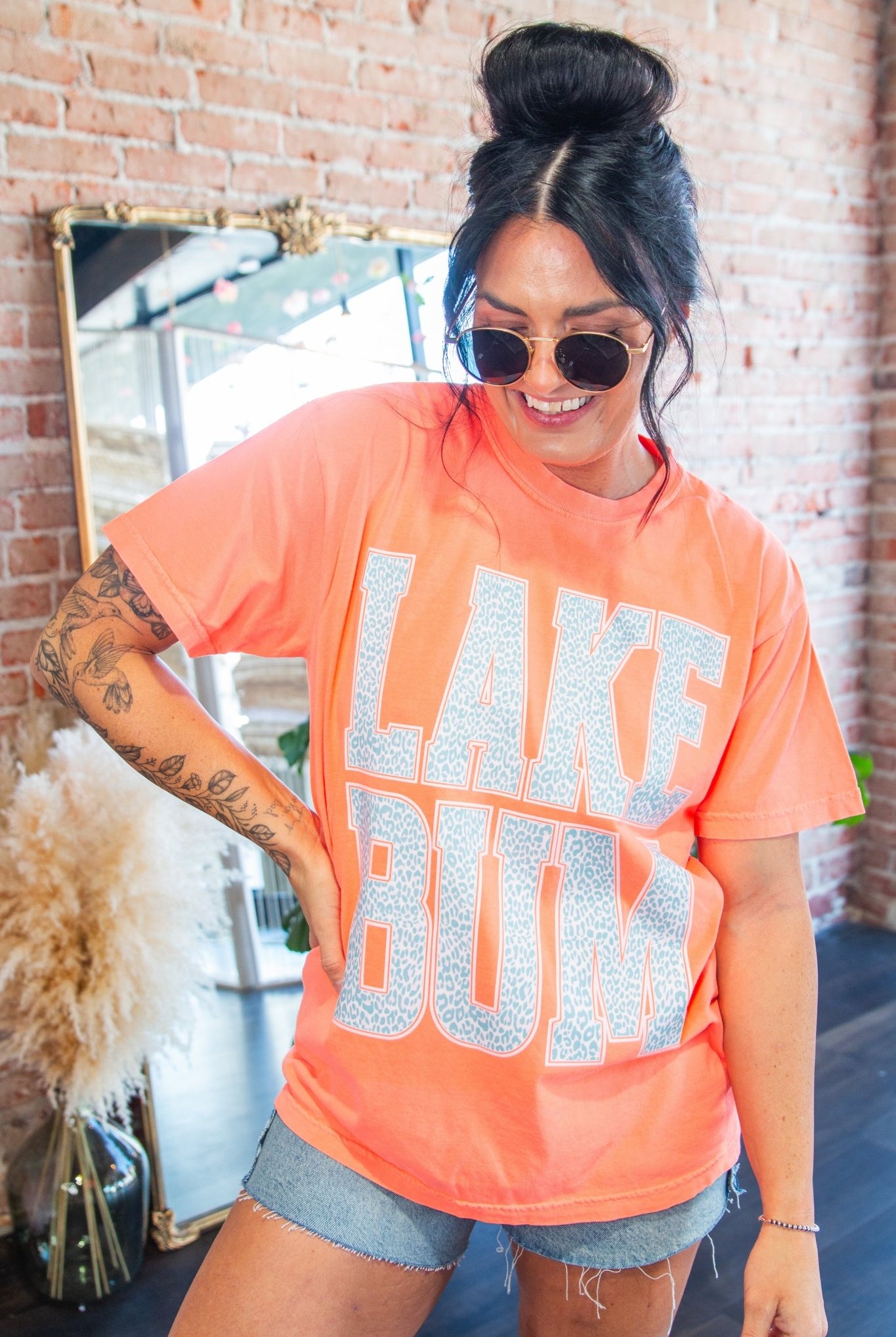 Lake Bum Leopard Graphic Tee | Premium Comfort Colors Cotton Shirt - Southern Chic Tees & Boutique