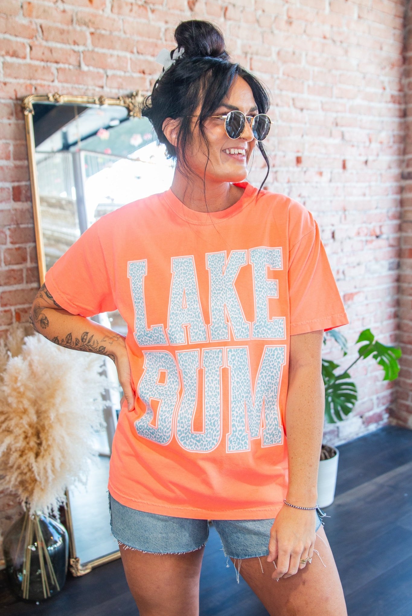 Lake Bum Leopard Graphic Tee | Premium Comfort Colors Cotton Shirt - Southern Chic Tees & Boutique