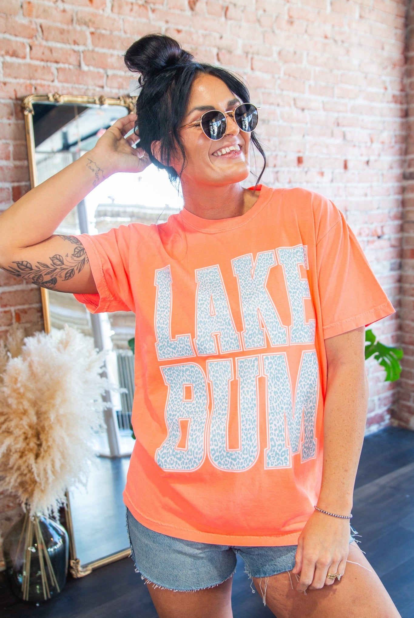 Lake Bum Leopard Graphic Tee | Premium Comfort Colors Cotton Shirt - Southern Chic Tees & Boutique