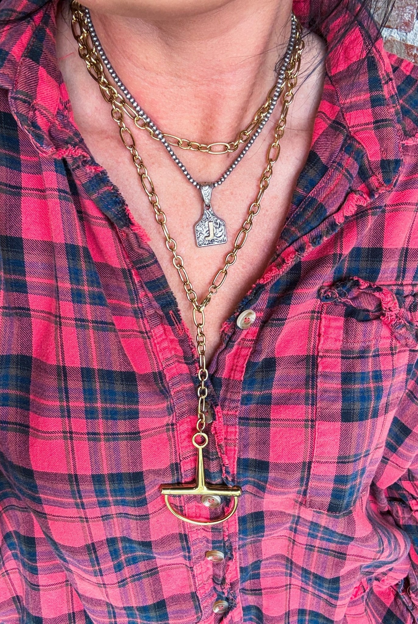 Large Horse Bit Necklace - Southern Chic Tees & Boutique