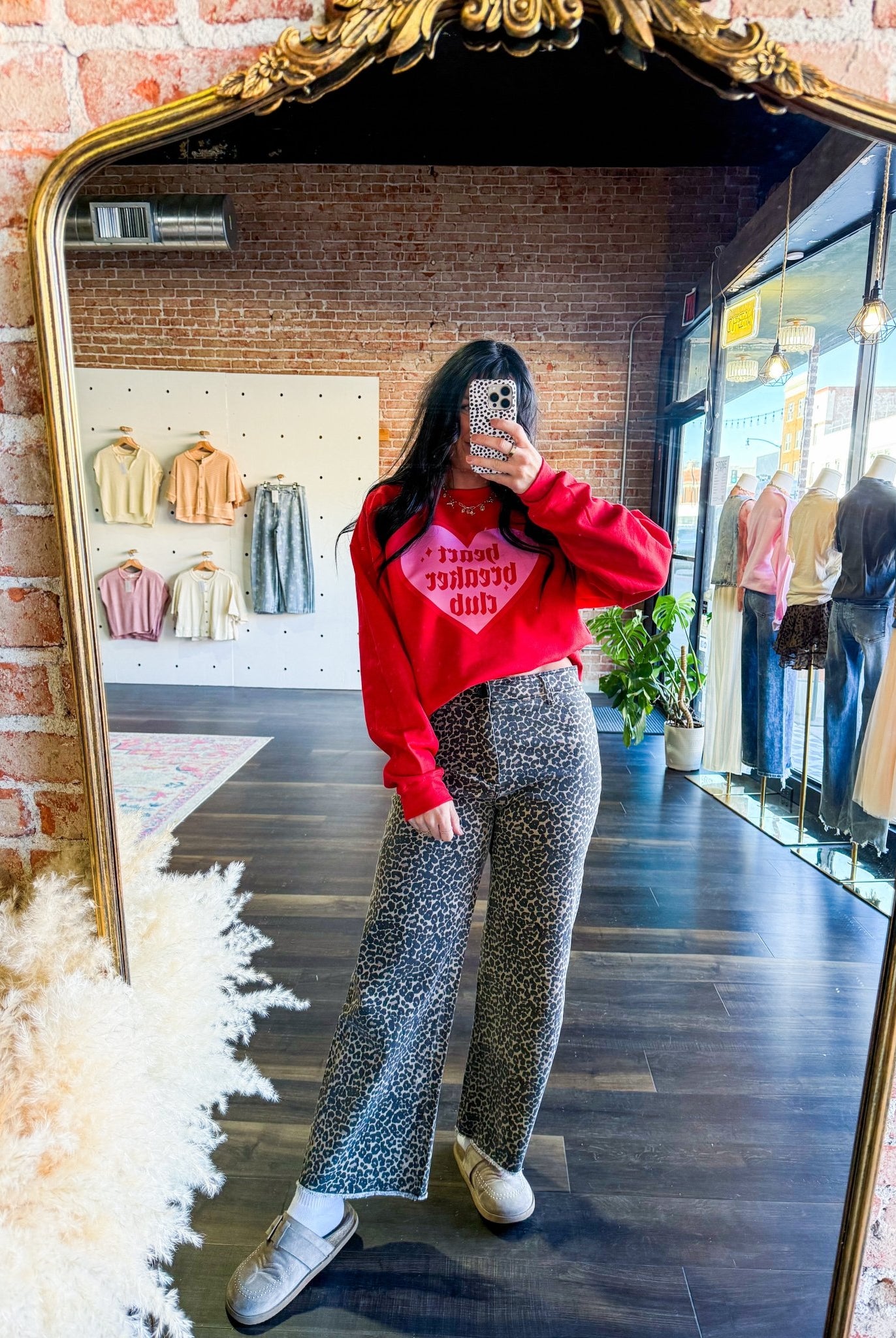 Leopard Print High Rise Flare Jeans - Southern Chic Tees & Boutique