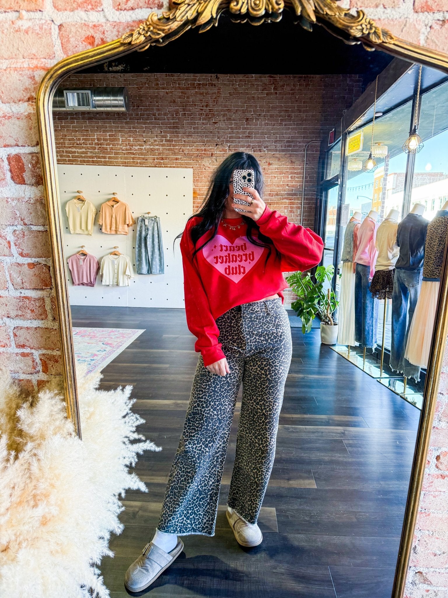 Leopard Print High Rise Flare Jeans - Southern Chic Tees & Boutique