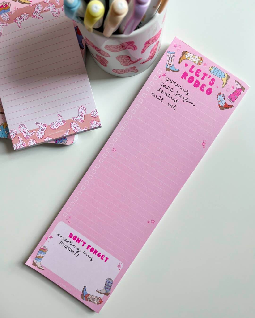 Let's Rodeo Western Cowgirl Boots Notepad - Southern Chic Tees & Boutique