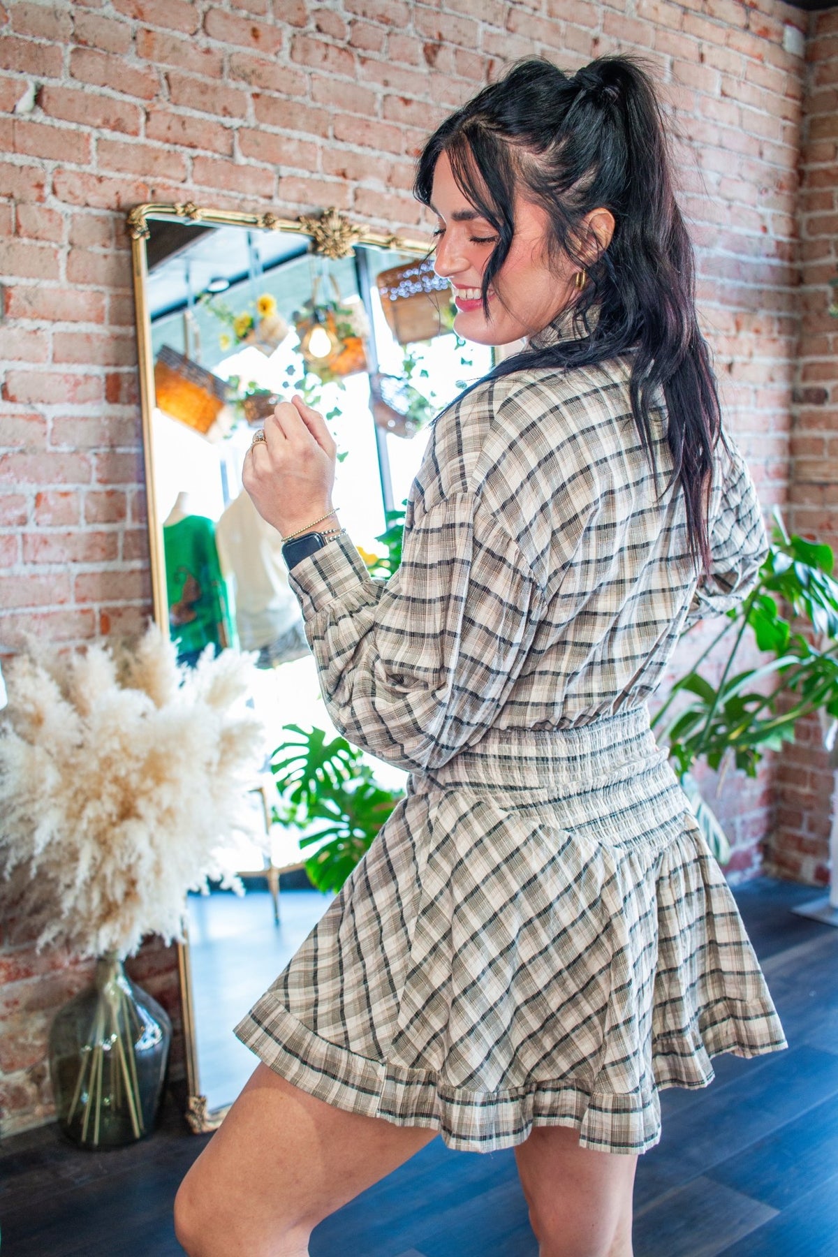 Mad for Plaid: Basque Waist Collared Mini Dress - Southern Chic Tees & Boutique